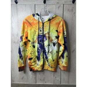 Dragon Ball Z Super Saiyan Vibrant Anime Adult Small Hooded Full-Zip Jacket
